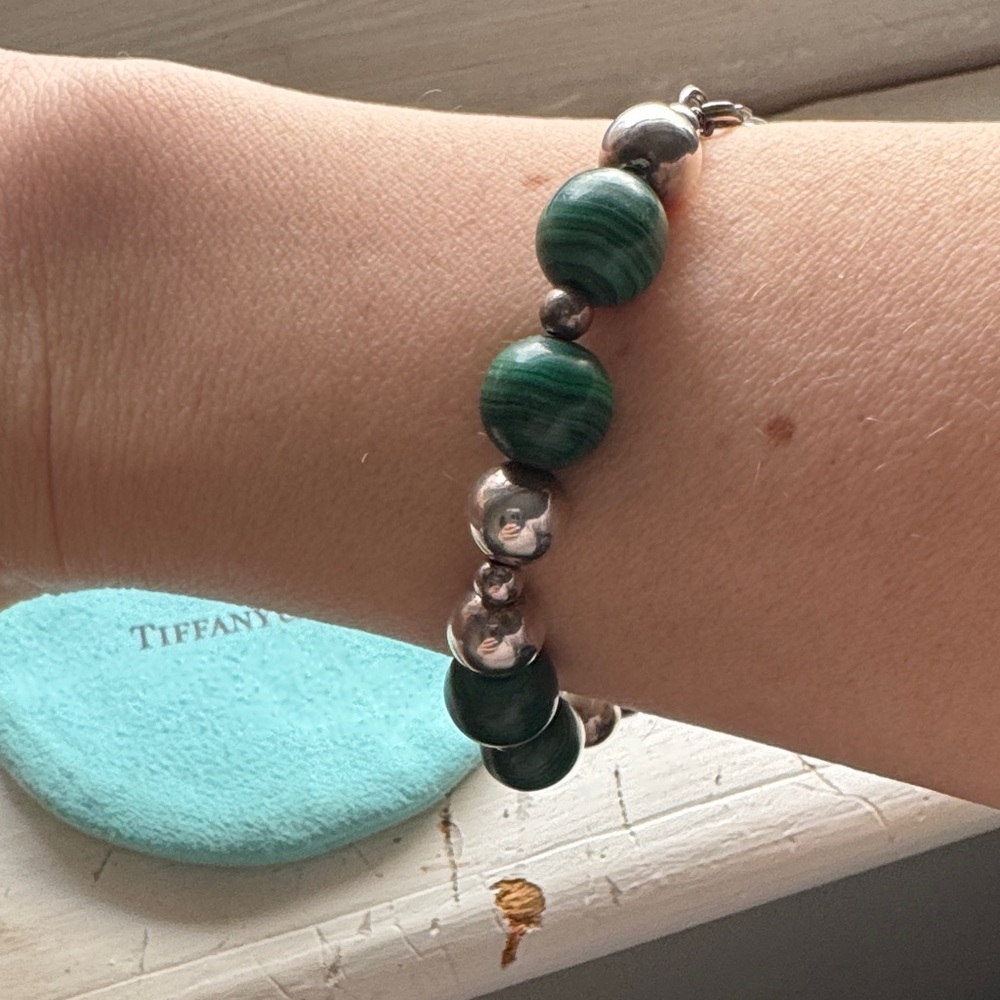 Tiffany & Co. Malachite and Silver Bead Bracelet - Picture 3 of 3